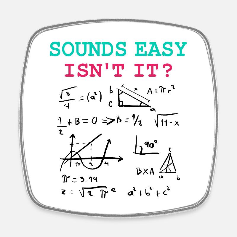Funny Math Jokes, Physics and Math Formulas - Square fridge magnet - white