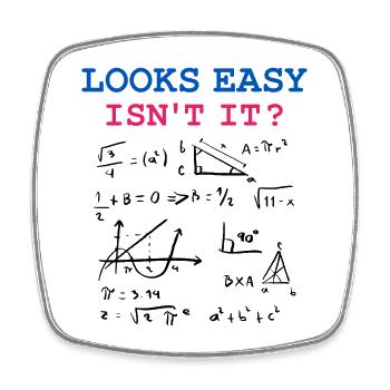 Funny Math Jokes, Physics and Math Formulas - Square fridge magnet - white - Front