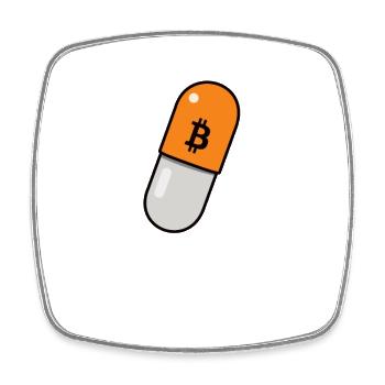 Orange Pill - Bitcoin, Bitcoiner Geschenkidee - Viereckiger Kühlschrankmagnet - Weiß - Vorne