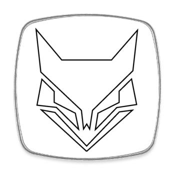 DSL Black Outlines - Square fridge magnet - white - Front
