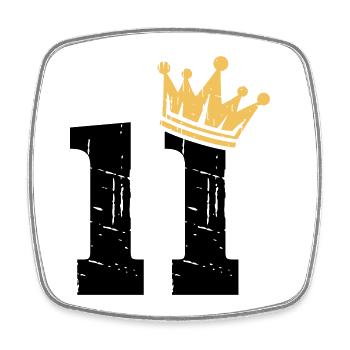 11 Krone 11. Geburtstag 11 Jahre - Viereckiger Kühlschrankmagnet - Weiß - Vorne