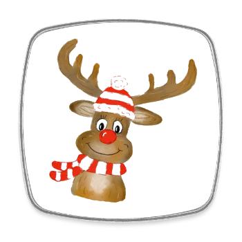 Weihnachtselch - Viereckiger Kühlschrankmagnet - Weiß - Vorne