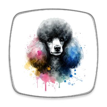 Pudel Hundekopf Watercolor - Viereckiger Kühlschrankmagnet - Weiß - Vorne