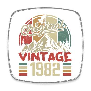 Vintage 1982 Retro Birthday Gift Born in 1982 - Square fridge magnet - white - Front
