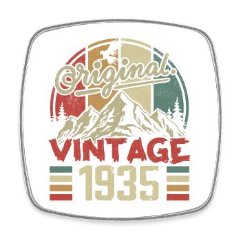 Vintage 1935 Retro Birthday Gift Born in 1935 - Square fridge magnet - white - Front