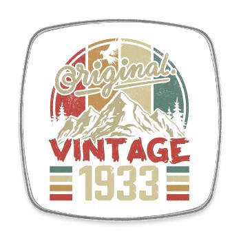 Jahrgang 1933 Retro Geburtstagsgeschenk Jahrgang 1933 - Viereckiger Kühlschrankmagnet - Weiß - Vorne