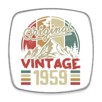 Jahrgang 1959 Retro Geburtstagsgeschenk Jahrgang 1959 - Viereckiger Kühlschrankmagnet - Weiß - Vorne