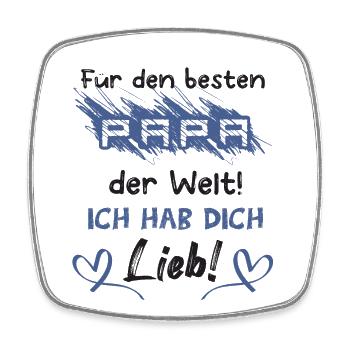 Bester Papa der Welt - Viereckiger Kühlschrankmagnet - Weiß - Vorne
