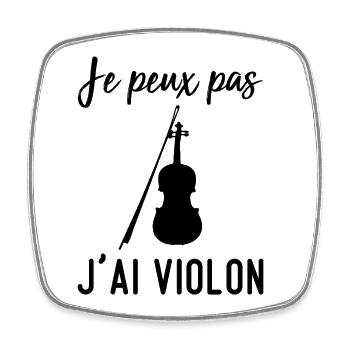 je peux pas j'ai violon music - Magnet carré - blanc - Devant
