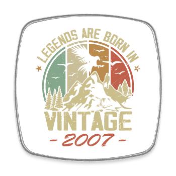Les Légendes Sont Nées En 2007 - 17e Anniversaire - Magnet carré - blanc - Devant
