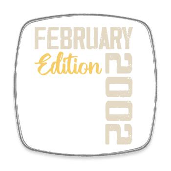 Februar 2002 Jubiläum Februar 2002 Retro - Viereckiger Kühlschrankmagnet - Weiß - Vorne