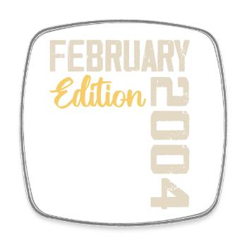 February 2004 Birthday February 2004 Retro - Square fridge magnet - white - Front