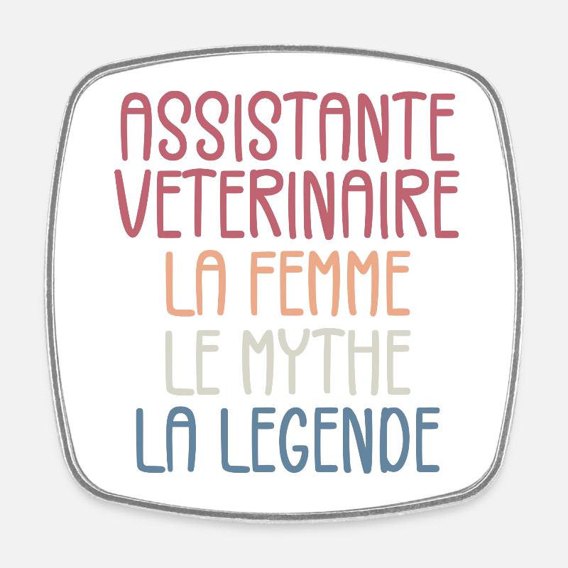 Assistante Veterinaire - Magnet carré - blanc