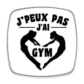 Je Peux Pas J'ai Gym | Gymnastique Cadeau | gym - Magnet carré - blanc - Devant