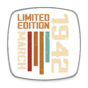 March 1942 Birthday 1942 Retro 1942 March - Square fridge magnet - white - Front