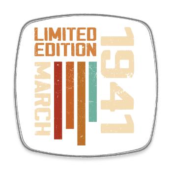Mars 1941 Anniversaire 1941 Retro 1941 Mars - Magnet carré - blanc - Devant