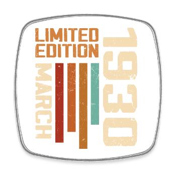 Mars 1930 Anniversaire 1930 Retro 1930 Mars - Magnet carré - blanc - Devant