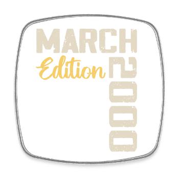 March 2000 Birthday Gift March 2000 - Square fridge magnet - white - Front