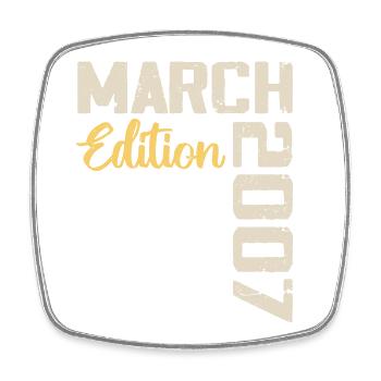 March 2007 Birthday Gift March 2007 - Square fridge magnet - white - Front