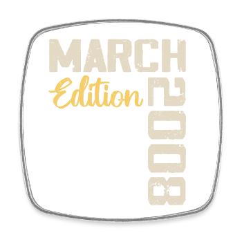 March 2008 Birthday Gift March 2008 - Square fridge magnet - white - Front