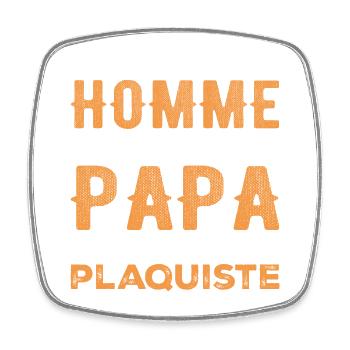 Ein richtiger Mann ist nur Papa und Stuckateur - Viereckiger Kühlschrankmagnet - Weiß - Vorne