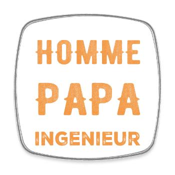 Ein echter Mann ist nur ein Vater und ein Ingenieur - Viereckiger Kühlschrankmagnet - Weiß - Vorne