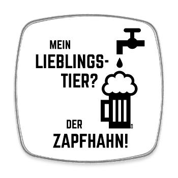Mein Lieblingstier? Der Zapfhahn! (Bier / Black) - Viereckiger Kühlschrankmagnet - Weiß - Vorne