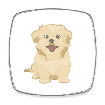 Niedlicher Hund als Illustration - Viereckiger Kühlschrankmagnet - Weiß - Vorne