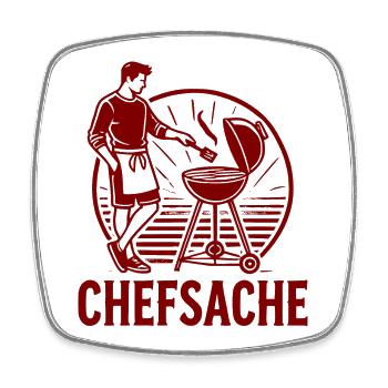 Grillen ist Chefsache - Viereckiger Kühlschrankmagnet - Weiß - Vorne