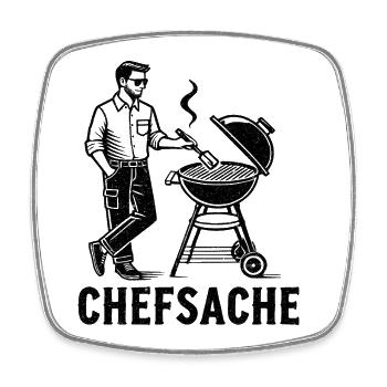 Grillen - Viereckiger Kühlschrankmagnet - Weiß - Vorne
