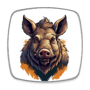 Wild boar - Square fridge magnet - white - Front