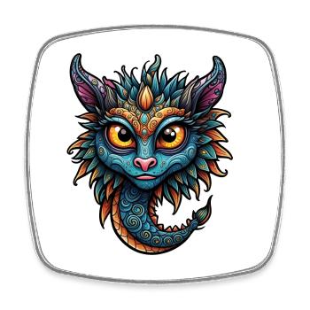 Lovable fantasy creature - Square fridge magnet - white - Front