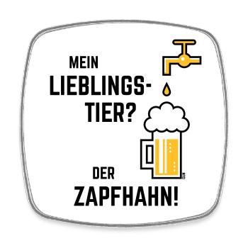 Mein Lieblingstier? Der Zapfhahn! (Bier / 2C) - Viereckiger Kühlschrankmagnet - Weiß - Vorne