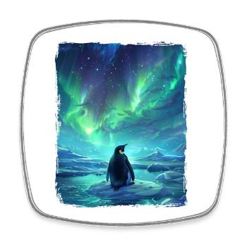 Nordlichter Tier Aurora Borealis Pinguin - Viereckiger Kühlschrankmagnet - Weiß - Vorne