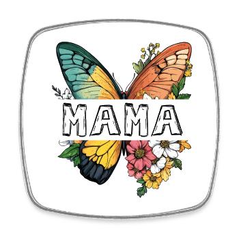 Mom Butterfly Flowers Best Mom Mother's Day - Square fridge magnet - white - Front