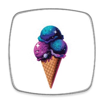 Cone Stars Galaxy Universe Nebula Planet Moon Sky - Square fridge magnet - white - Front