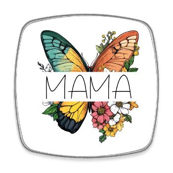 Mom Butterfly Flowers Best Mom Mother's Day - Square fridge magnet - white - Front