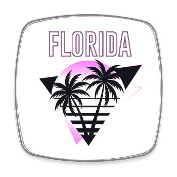 Florida USA Miami Amerika Sommer Palmen Neon Bunt - Viereckiger Kühlschrankmagnet - Weiß - Vorne