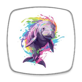 Dugong Gabelschwanzkuh Seekuh Seeschwein Sirenia - Viereckiger Kühlschrankmagnet - Weiß - Vorne