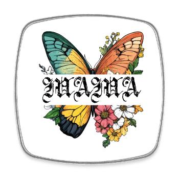 Mom Butterfly Flowers Best Mom Mother's Day - Square fridge magnet - white - Front