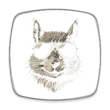 Cooles Eichhörnchen mit Sonnenbrille Illustration - Viereckiger Kühlschrankmagnet - Weiß - Vorne