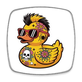 Tatouage Rubber Duck Accessoires de style punk - Magnet carré - blanc - Devant