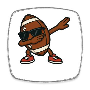 Lustige Coole Cartoon Fußball Dabbing Dab Sonnenbrille - Viereckiger Kühlschrankmagnet - Weiß - Vorne