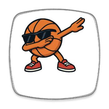 Lustige coole Basketball Cartoon Dab Dance Sonnenbrille - Viereckiger Kühlschrankmagnet - Weiß - Vorne