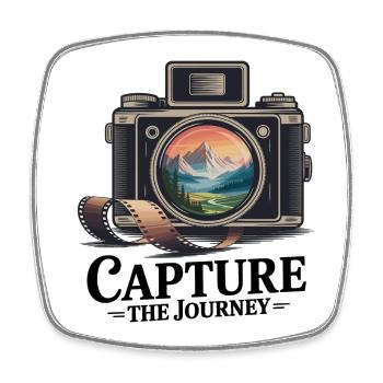 Capturez le voyage - Magnet carré - blanc - Devant