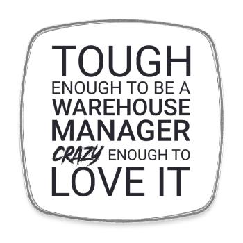 Warehouse Manager Crazy - Square fridge magnet - white - Front