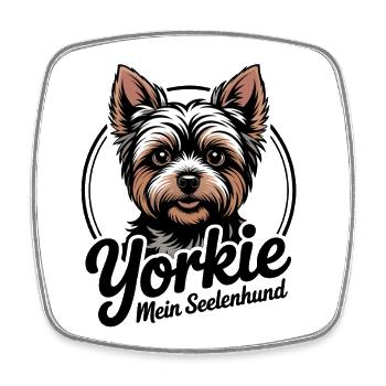 Yorkie Yorkshire Terrier mein Spirit Seelenhund - Viereckiger Kühlschrankmagnet - Weiß - Vorne