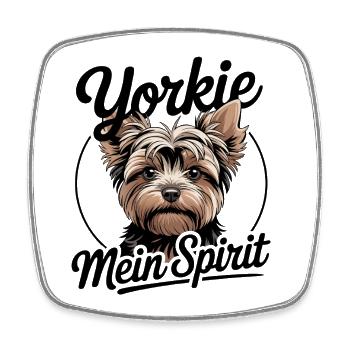 Yorkie Yorkshire Terrier mein Spirit Seelenhund - Viereckiger Kühlschrankmagnet - Weiß - Vorne