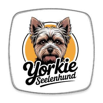 Yorkie Yorkshire Terrier mein Spirit Seelenhund - Viereckiger Kühlschrankmagnet - Weiß - Vorne