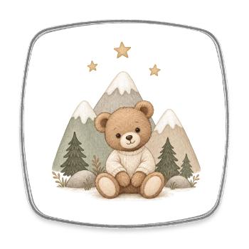 LITTLE EXPLORER - Viereckiger Kühlschrankmagnet - Weiß - Vorne
